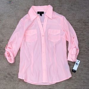Pink sheer BCX blouse size small